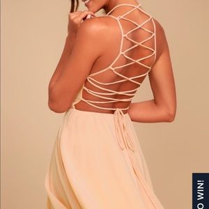 Lulu’s Good Deeds Lace Up Dress